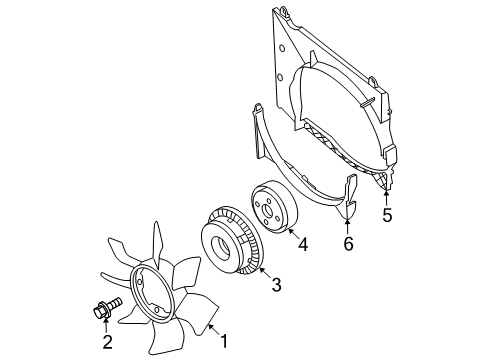 2015 Nissan Frontier Cooling System, Radiator, Water Pump, Cooling Fan Pulley-Fan & Water Pump Diagram for 21051-EA000