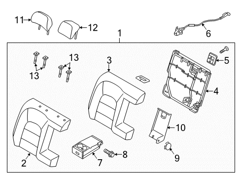 2014 Kia Forte Koup Rear Seat Components Guide Assembly-Headrest Diagram for 89722A7000WK