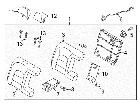 2014 Kia Forte Koup Rear Seat Components Cap-Armrest Diagram for 89932A7100WK