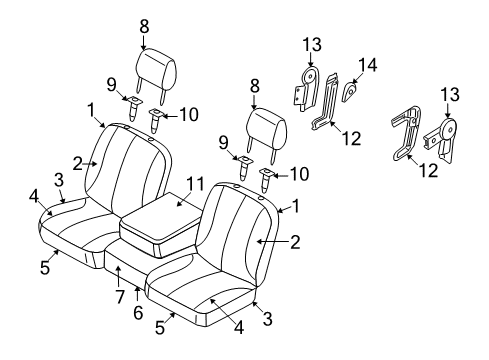 2007 Dodge Ram 1500 Power Seats Front Seat Back Driver Cover Diagram for 1FF691D5AA