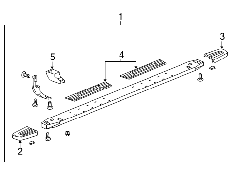 2019 GMC Sierra 1500 Running Board Step Bar Assembly Diagram for 84016709