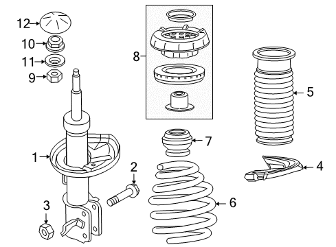 2016 Chevrolet Cruze Struts & Components - Front Mount Plate Diagram for 13501409