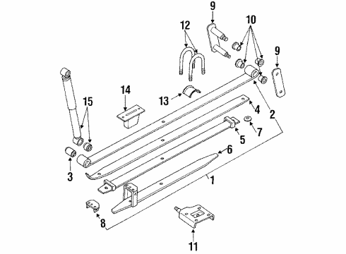 1989 Isuzu Amigo Rear Suspension Bushing Leaf Spring Diagram for 8-94171-274-1