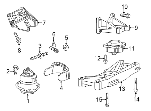 2016 Dodge Charger Engine & Trans Mounting CROSSMEMBER-Transmission Diagram for 5181958AB