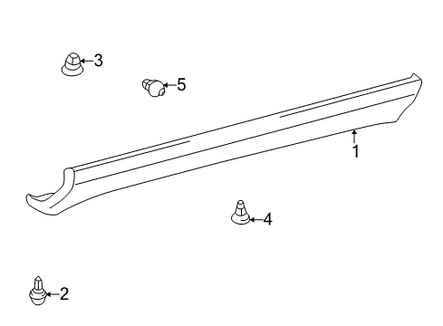 2003 Toyota Celica Exterior Trim - Pillars, Rocker & Floor Rocker Molding Diagram for 76911-20060-C0