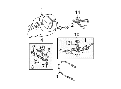 2006 Hyundai Elantra Shroud, Switches & Levers Cam-Cancel Diagram for 93440-2C010