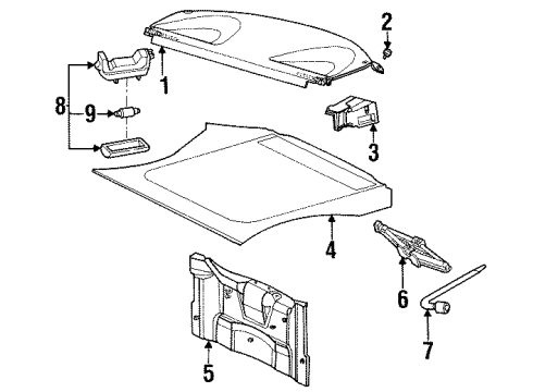 2002 Mercury Cougar Interior Trim - Rear Body Wrench Diagram for XS8Z17032AA