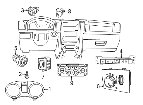 2013 Dodge Durango A/C & Heater Control Units Control-A/C And Heater Diagram for 68088603AR