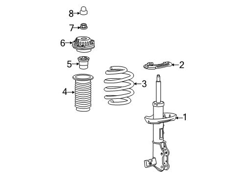 2019 Chevrolet Equinox Struts & Components - Front Strut Diagram for 84230340