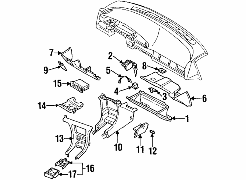 1997 Nissan Altima Instrument Panel Bulb Diagram for 26261-78J00