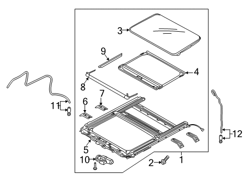 2015 Kia Sedona Sunroof Bracket-Sunroof Side Diagram for 81671A9130