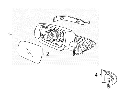 2012 Kia Sorento Outside Mirrors Outside Rear View Mirror Assembly, Right Diagram for 876201U060