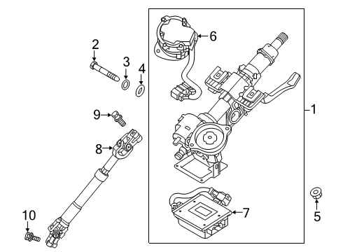 2018 Hyundai Kona Steering Column & Wheel, Steering Gear & Linkage Controller Assembly-Mdps Diagram for 56340-J9000