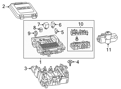 2020 Cadillac CT6 Fuse & Relay Junction Block Diagram for 84704981