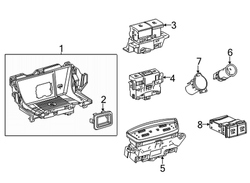 2021 Toyota Venza Heated Seats Cover, Power Outlet Diagram for 85535-30020