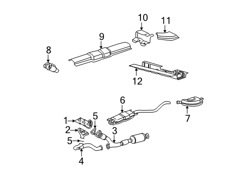 2004 Saturn L300 Exhaust Components Exhaust Manifold Pipe Assembly(Rh Proc) Diagram for 22724393
