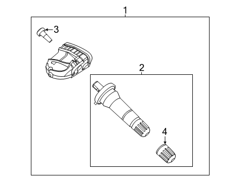 2020 Ford Police Interceptor Utility Tire Pressure Monitoring Tire Pressure Sensor Diagram for JX7Z1A189C