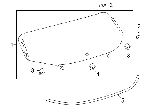 2020 Lexus UX200 Lift Gate - Glass & Hardware SPACER, Back Window Diagram for 64819-76020