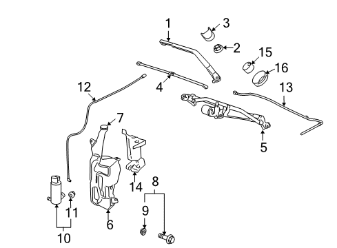 2009 GMC Sierra 1500 Wiper & Washer Components Washer Reservoir Diagram for 20999339