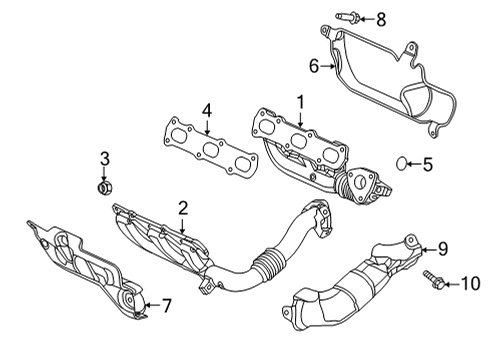 2021 Jeep Wrangler Exhaust Manifold EXHAUST Diagram for 53011189AE