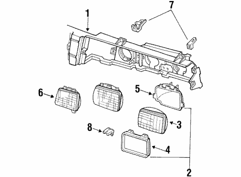 1984 Pontiac 6000 Headlamps Housing, Headlamp (W/Lens) Diagram for 16502266