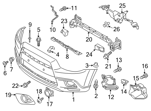 2011 Mitsubishi Outlander Sport Front Bumper Bolt-HEXAGON FLANGE Head Diagram for MS100222