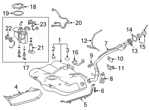 2020 Toyota Avalon Fuel Supply Fuel Pump Diagram for 77020-07060