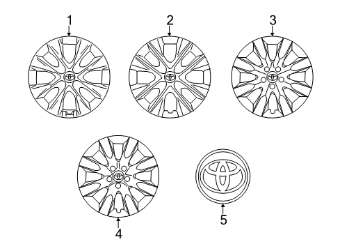 2014 Toyota Corolla Wheel Covers & Trim Wheel Cover Diagram for 42602-02360