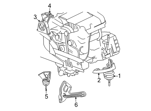 2007 Chrysler Pacifica Engine & Trans Mounting Bracket-Engine Mount Diagram for 4809957AF