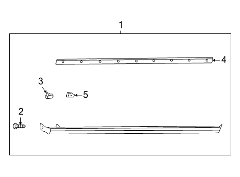 2004 Pontiac Aztek Exterior Trim - Pillars, Rocker & Floor Molding Asm-Rocker Panel *Black Diagram for 15250122