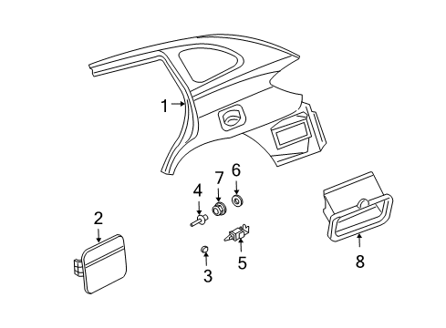 2005 Kia Rio Fuel Door Washer-Plain Diagram for K999531000