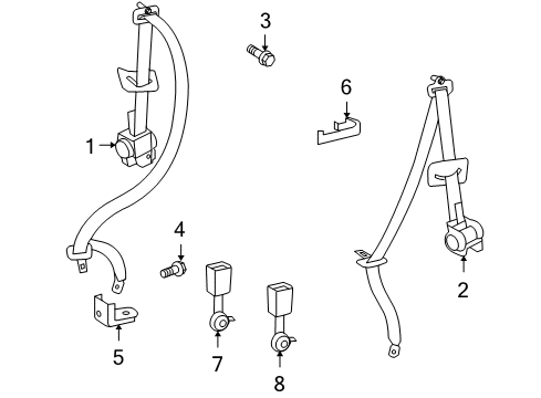 2015 Toyota 4Runner Seat Belt Outer Belt Assembly Anchor Plate Diagram for 73677-60010