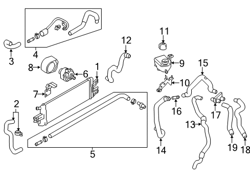 2014 Infiniti Q50 Inverter Cooling Components Bracket-Inverter Cooling Reservoir Tank Diagram for 21745-4GA0A