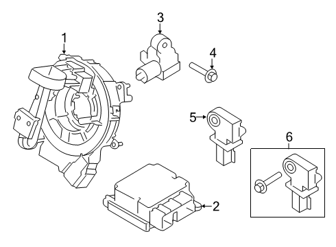 2018 Ford F-250 Super Duty Air Bag Components Driver Inflator Module Diagram for HC3Z-25043B13-AA