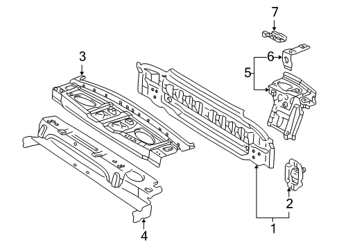 1998 Toyota Camry Rear Body Package Tray Support Diagram for 64304-33900