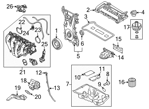 2006 Ford Fusion Engine Parts, Mounts, Cylinder Head & Valves, Camshaft & Timing, Variable Valve Timing, Oil Pan, Oil Pump, Crankshaft & Bearings Control Solenoid Diagram for 3S4Z-9J559-AA