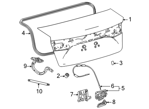 2016 Toyota Mirai Trunk Lid & Components Lock Diagram for 64600-62020