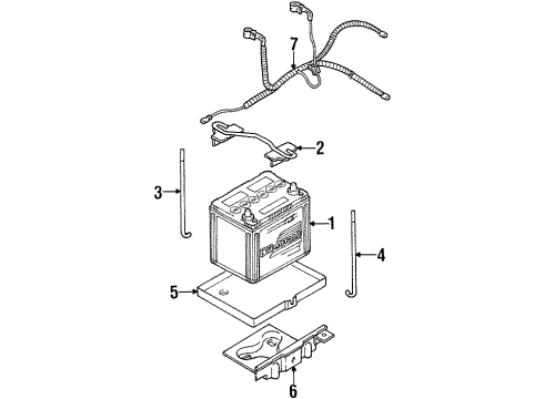 1999 Kia Sportage Battery Bracket-Clamp Diagram for 0K01F5621Z