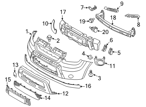 2011 Kia Soul Front Bumper Cover-BLANKING Front Fog Diagram for 865162K000