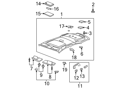 2008 Honda CR-V Interior Trim - Roof Cap, ELR Cover *NH302L* (PALE QUARTZ) Diagram for 83267-SWA-A01ZA