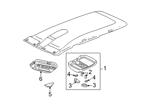 Diagram for 2006 Toyota Tundra Overhead Console 