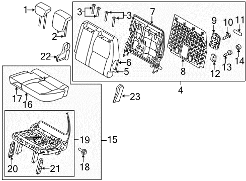 2015 Kia Sedona Third Row Seats Bolt-RECLINER Diagram for 89540A3000