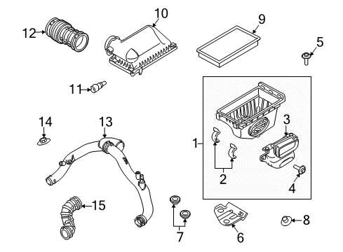 2016 Lincoln MKT Air Intake Upper Cover Diagram for AA5Z-9661-B