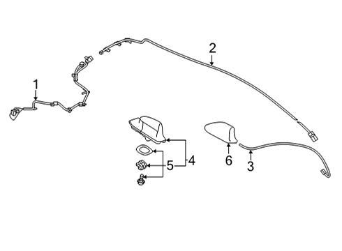 2022 Toyota Corolla Cross Antenna & Radio Cover Diagram for 86077-04010