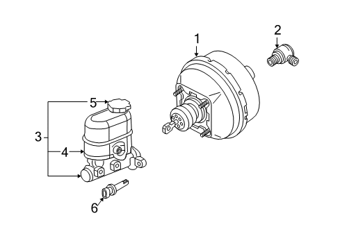 1999 Pontiac Montana Hydraulic System Master Cylinder Diagram for 18023761