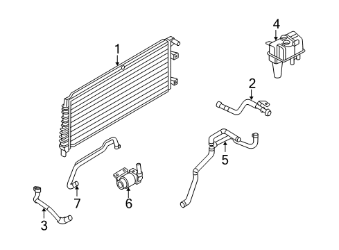 2010 Mercury Mariner Radiator & Components Auxiliary Pump Diagram for 9M6Z-8C419-A