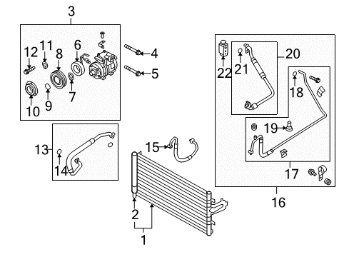 2011 Hyundai Genesis Coupe A/C Condenser, Compressor & Lines Tube Assembly-Suction & Liquid Diagram for 97775-2M110