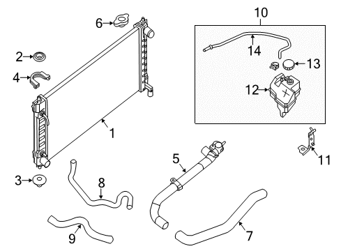 2013 Nissan Altima Radiator & Components Hose-Radiator, Upper Diagram for 21501-3TA0A