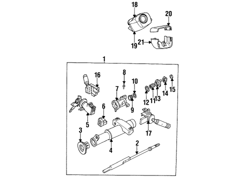 1993 Buick Skylark Steering Column, Steering Wheel Cover-Steering Column Bowl Lower Half *Black Diagram for 22555441