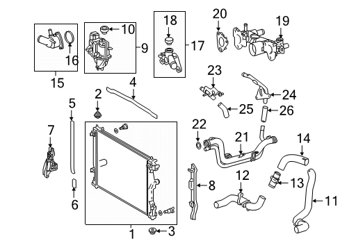 2019 Lexus LC500h Radiator & Components Water Inlet Seal Diagram for 16326-31050